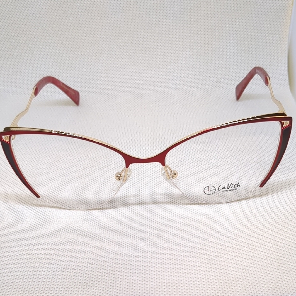 LaVish Red and Gold Women's Eyeglasses